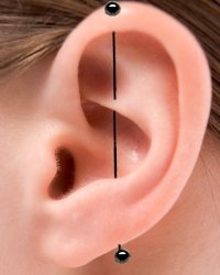 Vertical Industrial via Rook Piercing