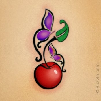 cherries with butterfly