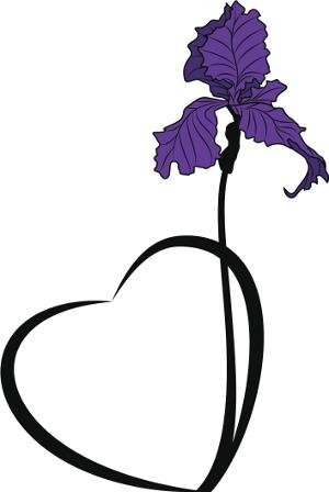 iris with heart design