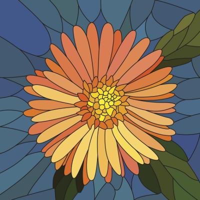 ORANGE ASTER FLOWER DESIGN