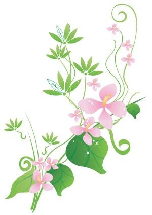 pink flower vine design