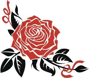 rose with leaves design
