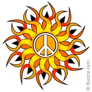 Peace sign with sun