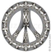 Silver peace sign tattoo