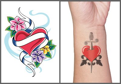 Heart tattoos