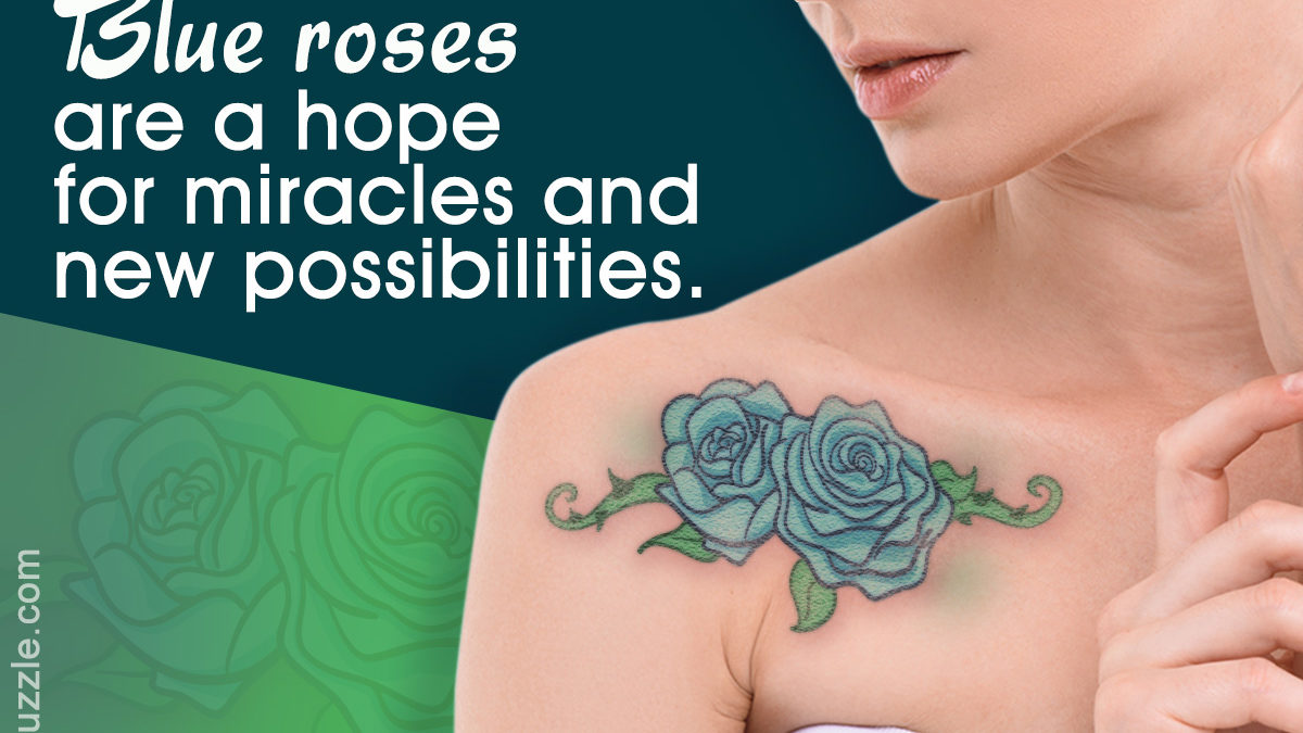 blue roses tattoo on chest
